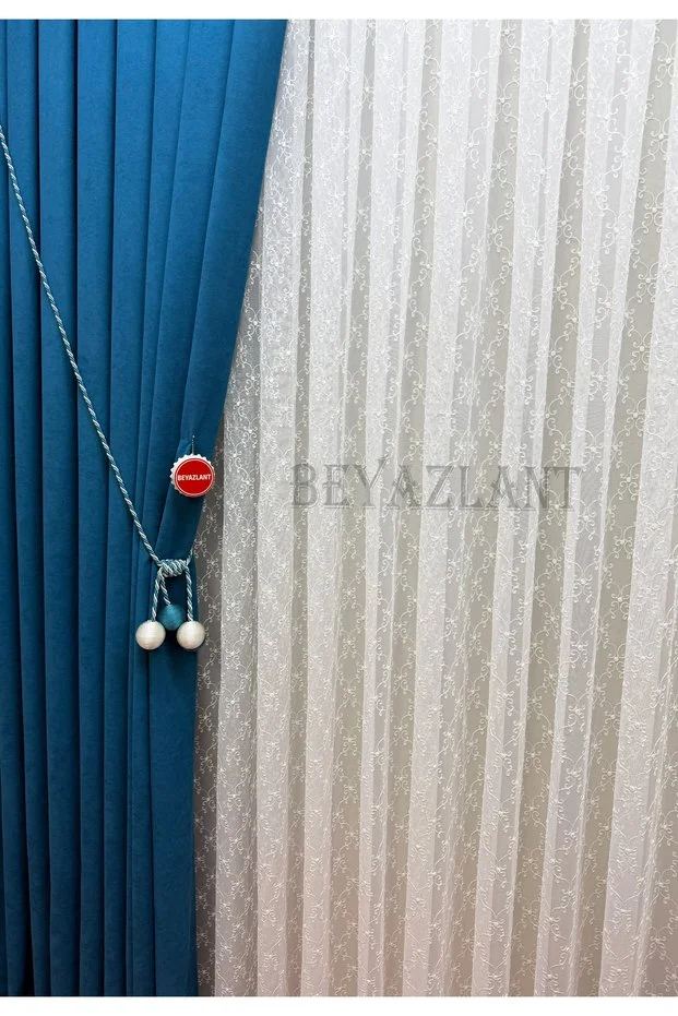 8139 SARMAŞIK BRODE HER ODAYA UYGUN GRAMAJLI 1E 2 SIKI PİLELİ TÜL PERDE ÜTÜ İSTEMEZ En Çok 